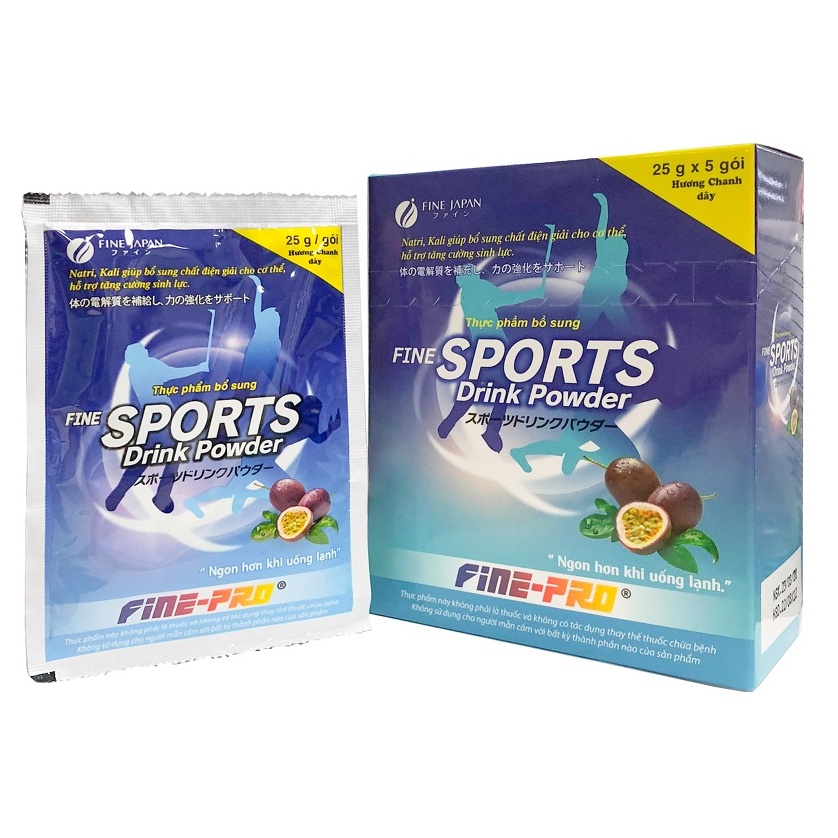 Fine Sport Drink Powder Nước Uống Bù Điện Giải Nhật & Prado Sports Drink Powder Vị Chanh Leo