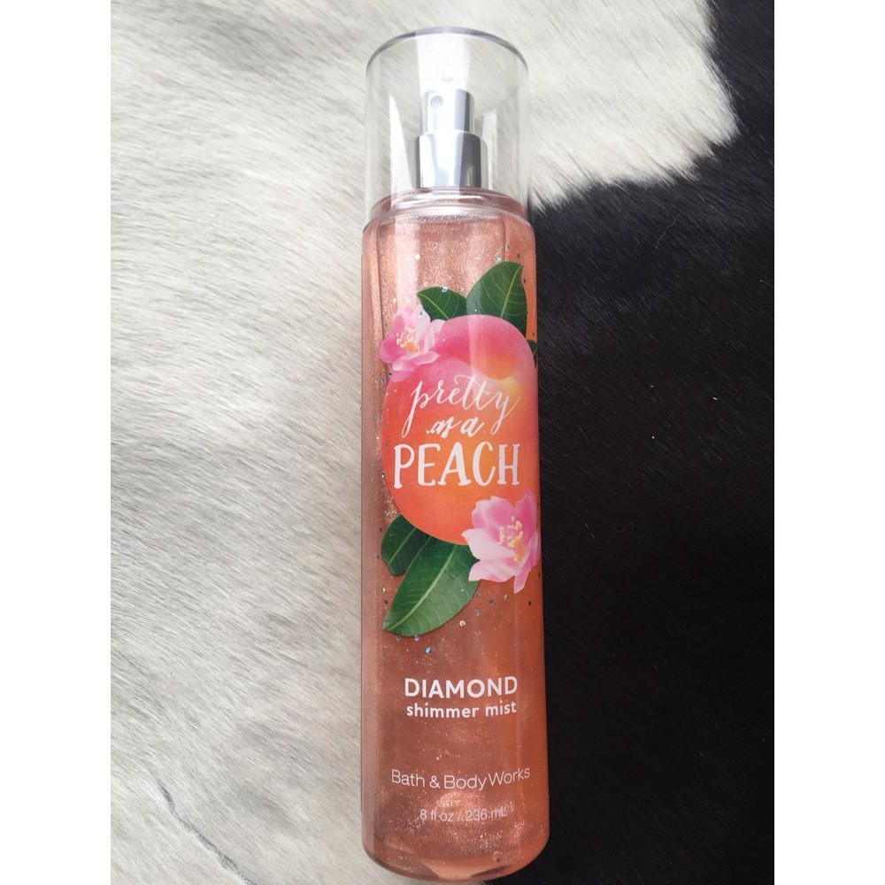 [MINI] Xịt Thơm Có Nhũ Bath & Body Works Fine Fragrance Mist Hương - PRETTY AS A PEACH DIAMOND SHIMMER MIST | Thế Giới Skin Care
