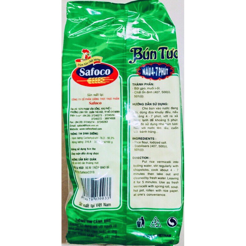 Bún tươi dạng khô Safoco gói