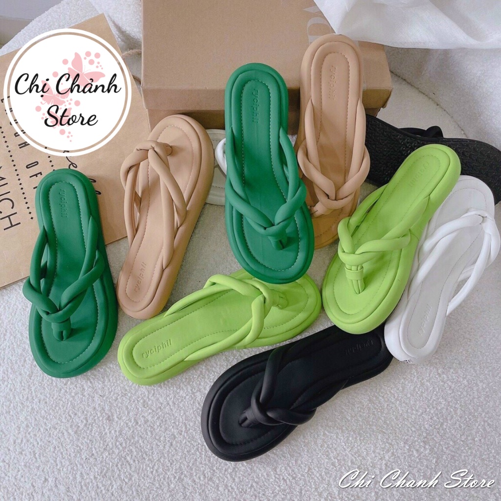 Dép Đế Bệt 2p Quai Ống Thắt Mềm Thời Trang Bọc Da Mịn Lên Chân Cực Xinh - D1 Chị Chảnh Store