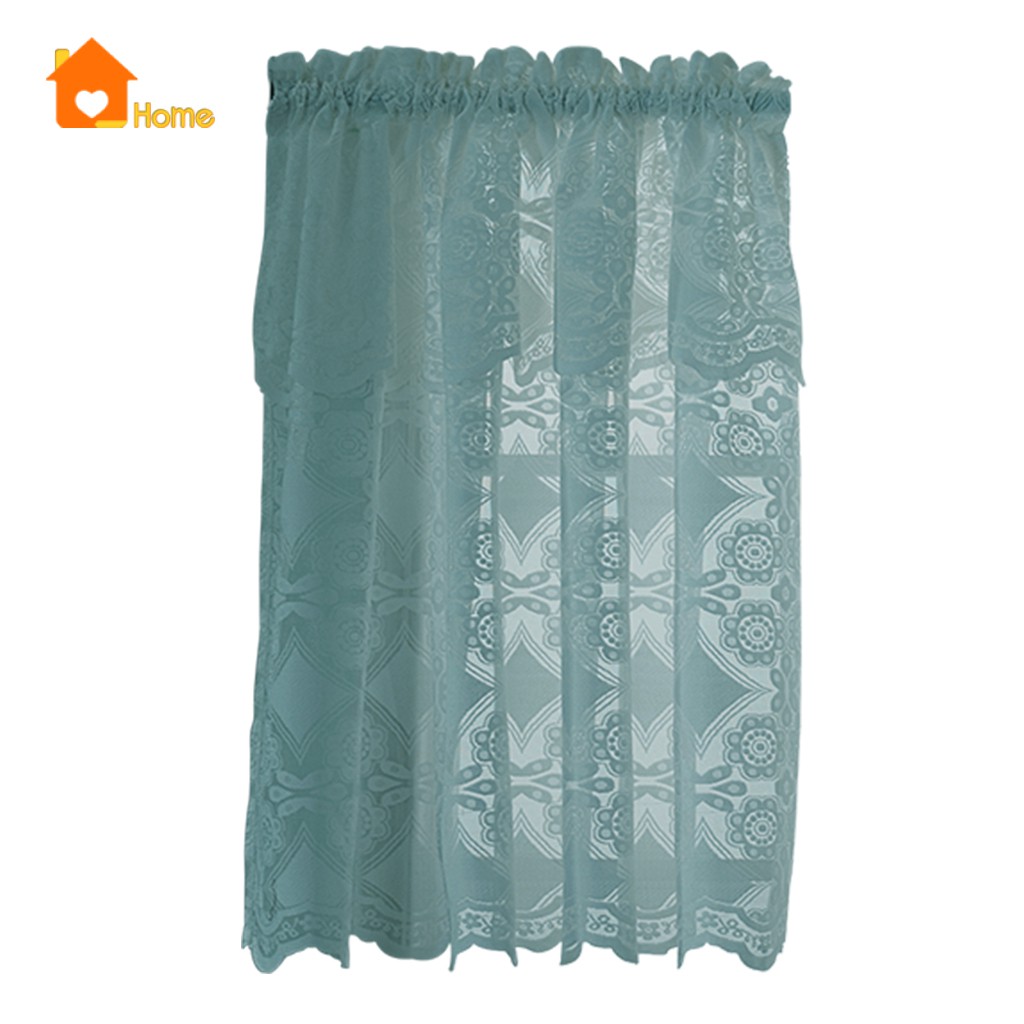 1 Tấm Rèm Cửa Sổ Bằng Vải Voan Thêu Ren Màu Trắng Kích Thước 74x90cm