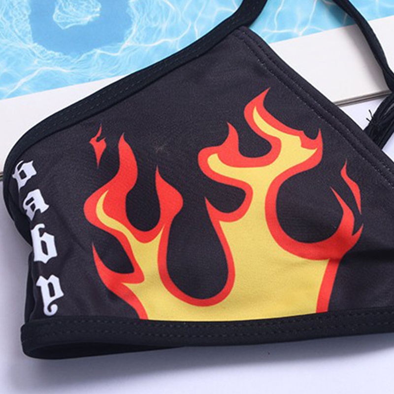 Brroa Bộ Đồ Bơi Bikini Hai Mảnh Mềm Mại Xẻ Tà Phong Cách Punk Gợi Cảm Cho Nữ