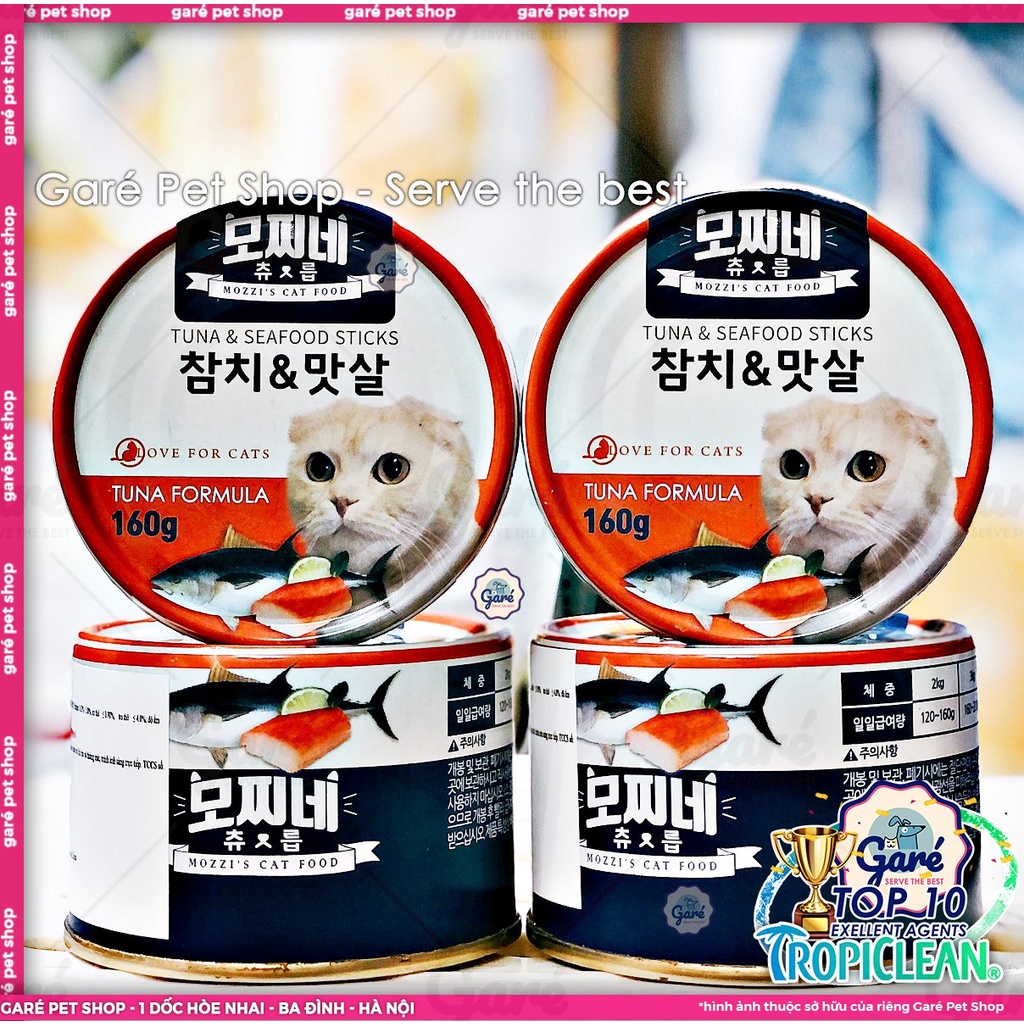 160gr - Pate Mozzi Cat thịt hộp dành cho mèo con mèo trưởng thành mèo mọi độ tuổi nhập khẩu Hàn Quốc