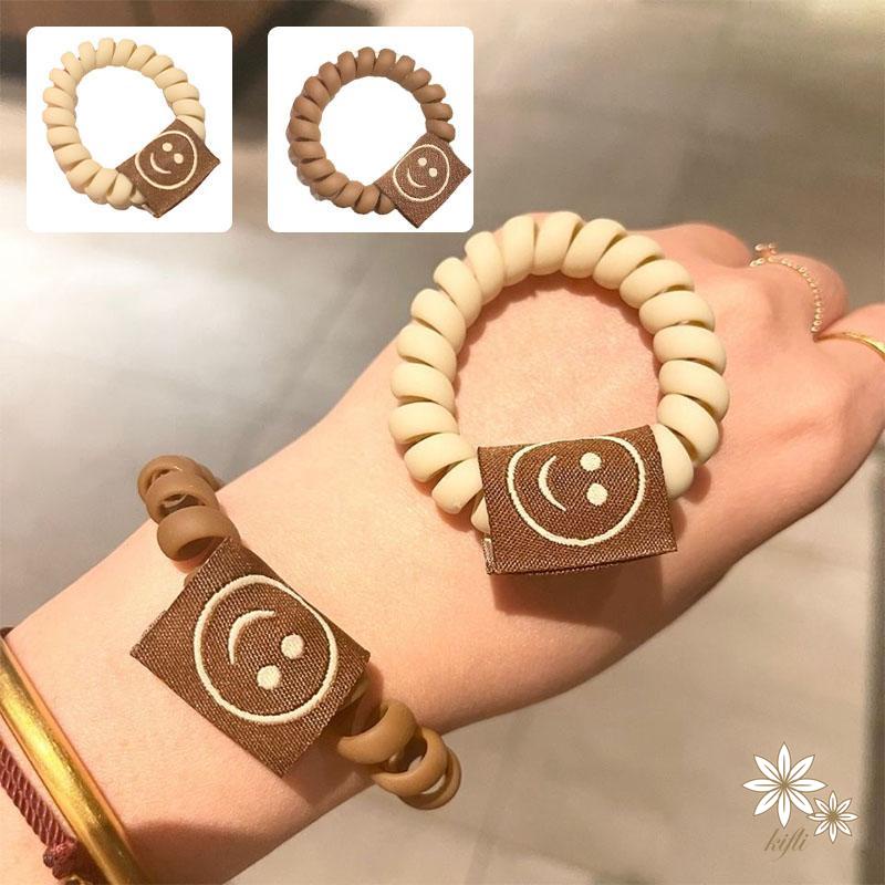 Dây Thun Cột Tóc Xoắn Ốc Hình Mặt Cười Đơn Giản 2022 Dành Cho Nữ