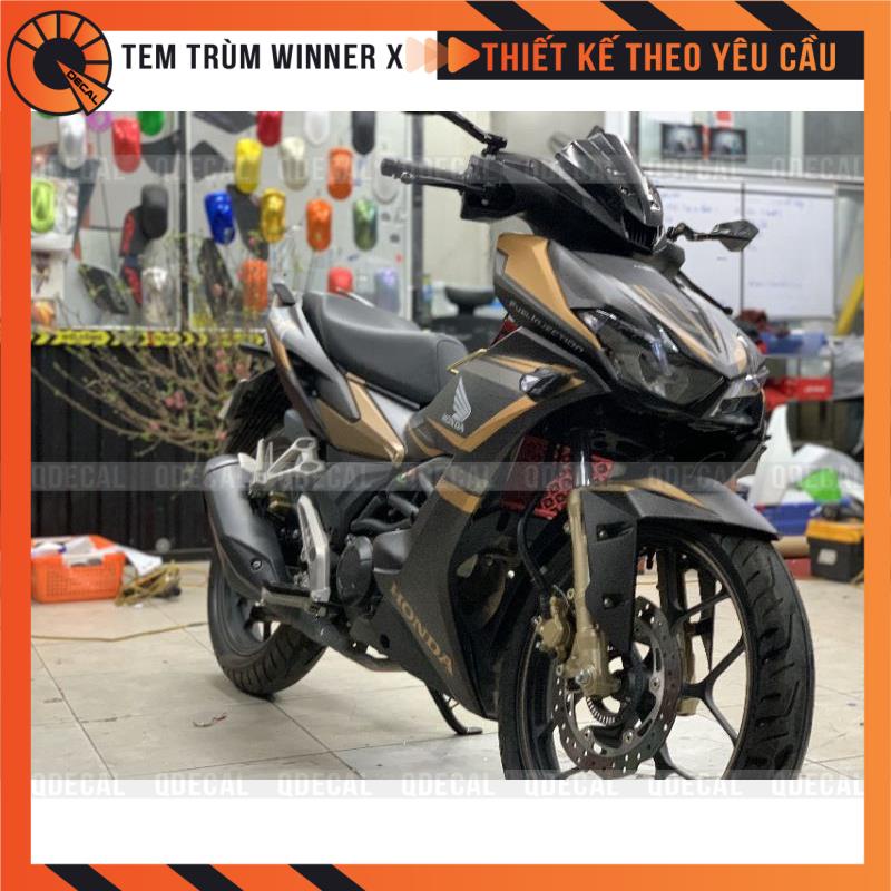 Tem trùm Winner X decal 3 lớp mẫu 033 đen vàng đồng thiết kế theo yêu cầu