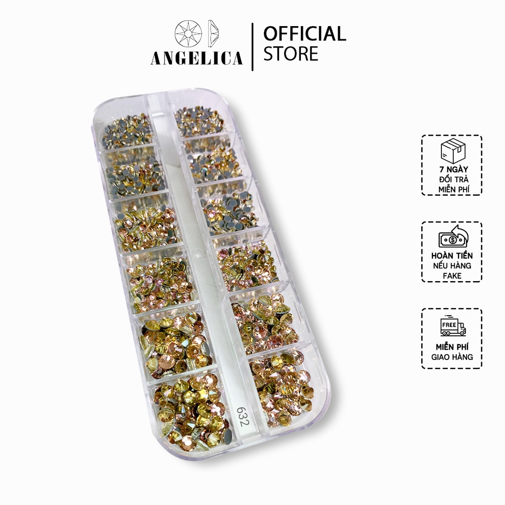 Đá Chân Lưới Nail 12 Khía Silk Đính Móng ANGELICA 632