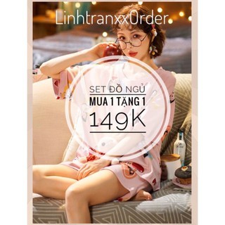 [Order-mua 1 tặng 1] Set 2 bộ ngủ hè Ulzzang mẫu cute