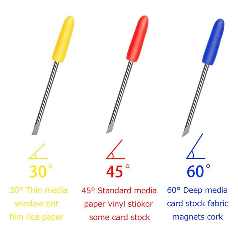 Set 30 Lưỡi Cắt 30 / 45 / 60 Độ Cho CB09 CB09U Graphtec Kèm Giá Đỡ Lưỡi Cắt