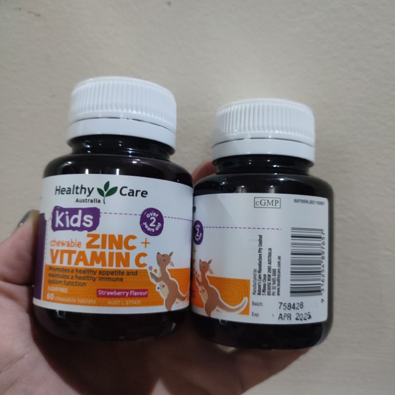Viên nhai kẽm ZinC + Vitamin C Healthycare 60v