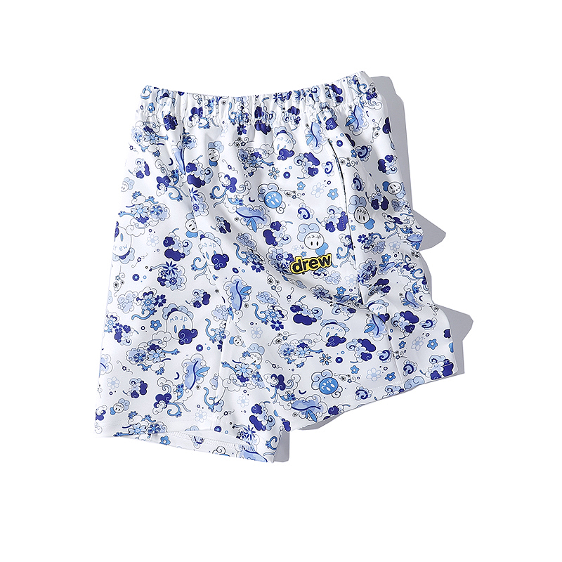 ❤ [Ready Stock] ❤ Dre&w House Justin Bieber Blue and white porcelain leisure Shorts Unisex