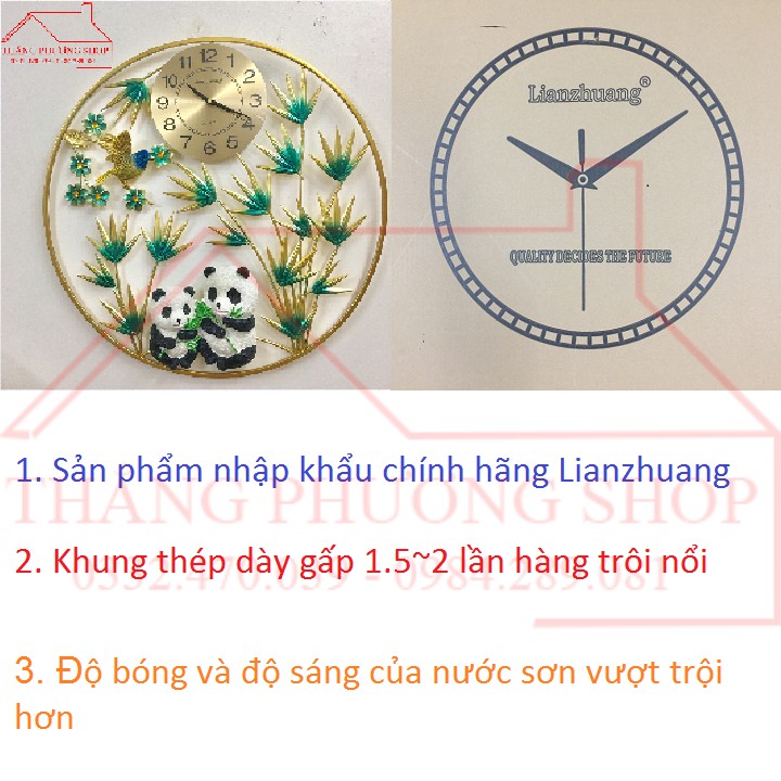 Đồng Hồ Treo Tường Ngôi Nhà Gấu Trúc TP-065 (Tặng Máy Đồng Hồ Thay Thế)