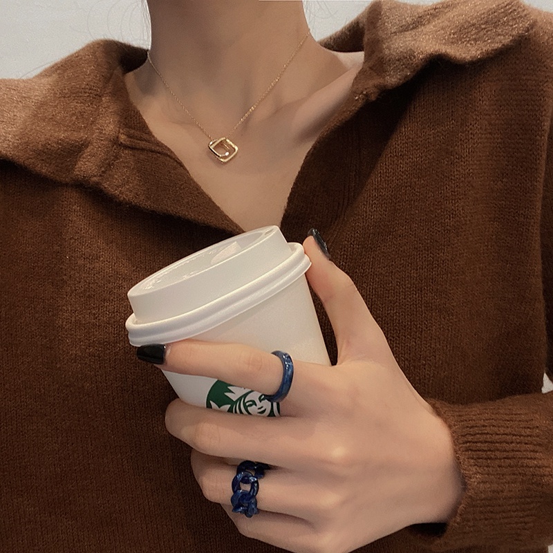 IF ME  Set 2 Nhẫn Resin Thiết Kế Đơn Giản Thời Trang