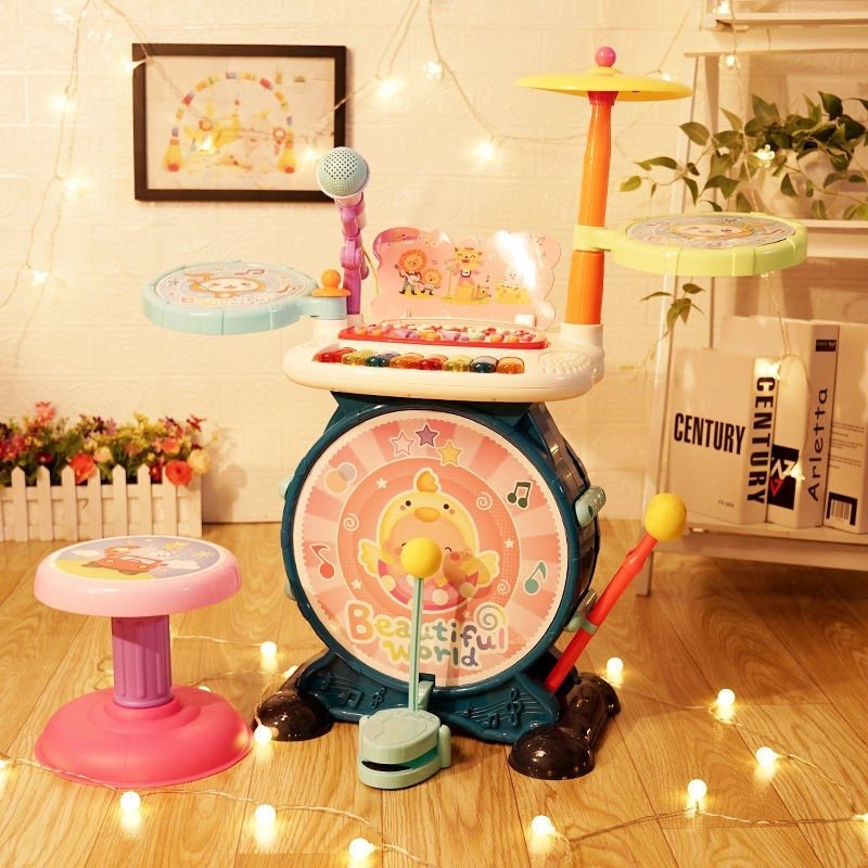 Bộ trống đồ chơi kèm đàn cho bé cỡ lớn nhiều chức năng cho bé