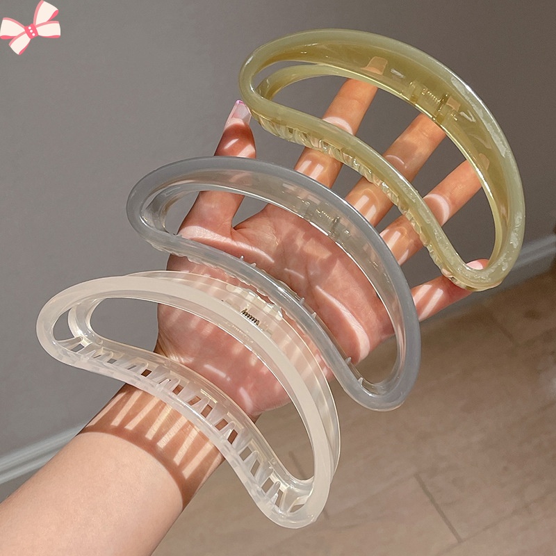 Kẹp Tóc Hình Cá Mập / Lưỡi Liềm Bằng acrylic Oversized