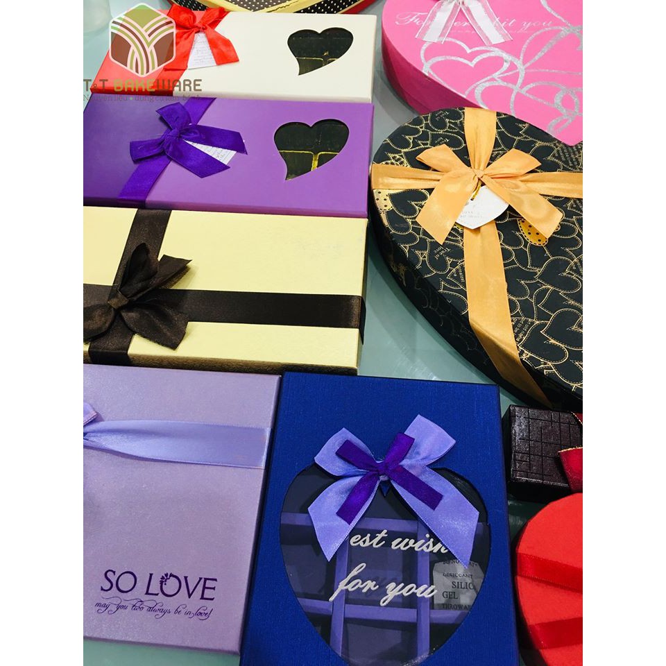 Hộp đựng socola hình chữ nhật cho ngày Valentine nhiều mẫu