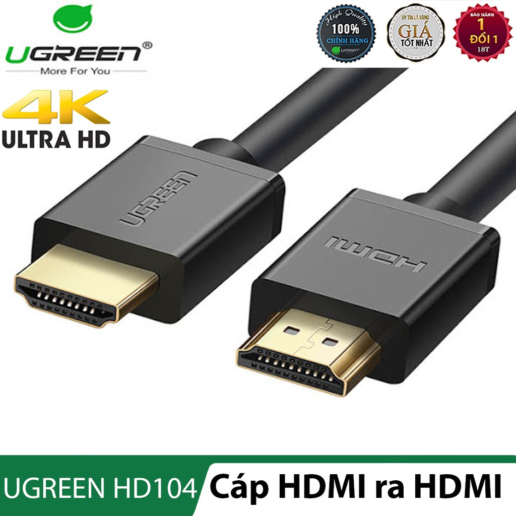 Cáp HDMI tròn dẻo cao cấp l Hỗ trợ trình chiếu 3D,4K l UGREEN HD104