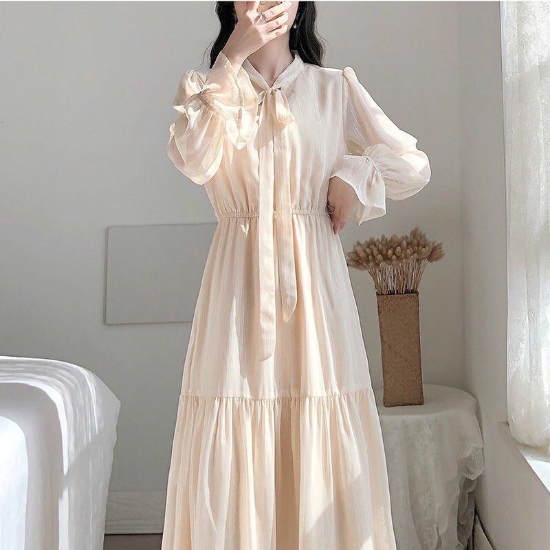 (Sẵn 1 trắng ngà) Váy trắng dài bánh bèo tiểu thư[Hàng ord 12-25 ngày k có sẵn] | BigBuy360 - bigbuy360.vn