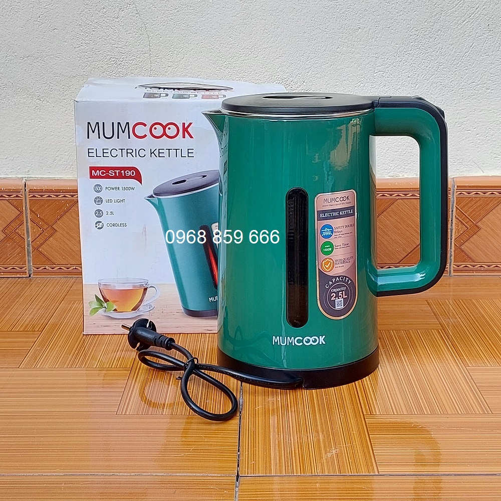 Ấm Siêu Tốc - Ấm Đun Ruột Inox 304 Cao Cấp - Dung Tích 2.5L Công Suất 1500W