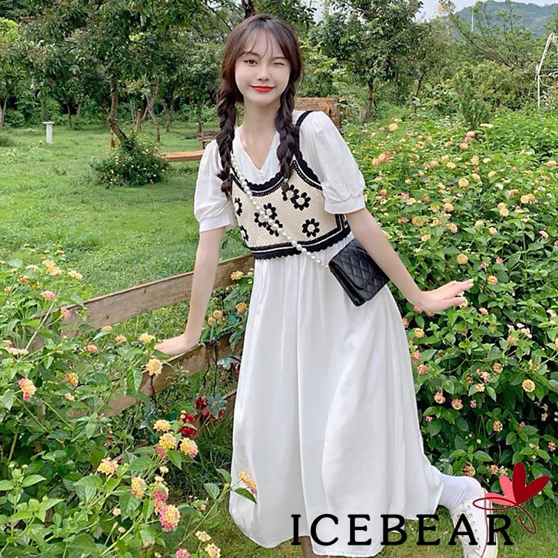 Áo hai dây dệt kim thêu hoa thời trang cho nữ