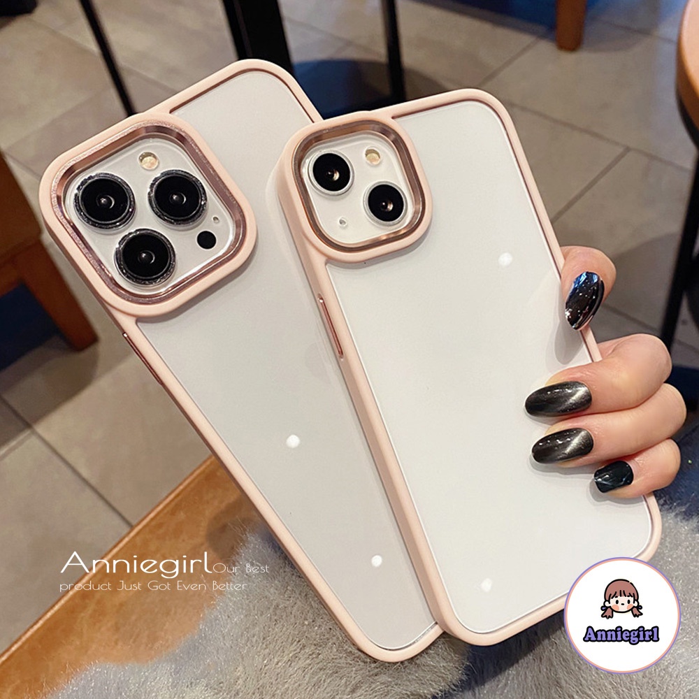 Ốp Điện Thoại Silicon Chống Sốc Mạ Màu Hồng Cho IPhone 14 13 12 11 Pro Max 8 7 Plus X XS XR