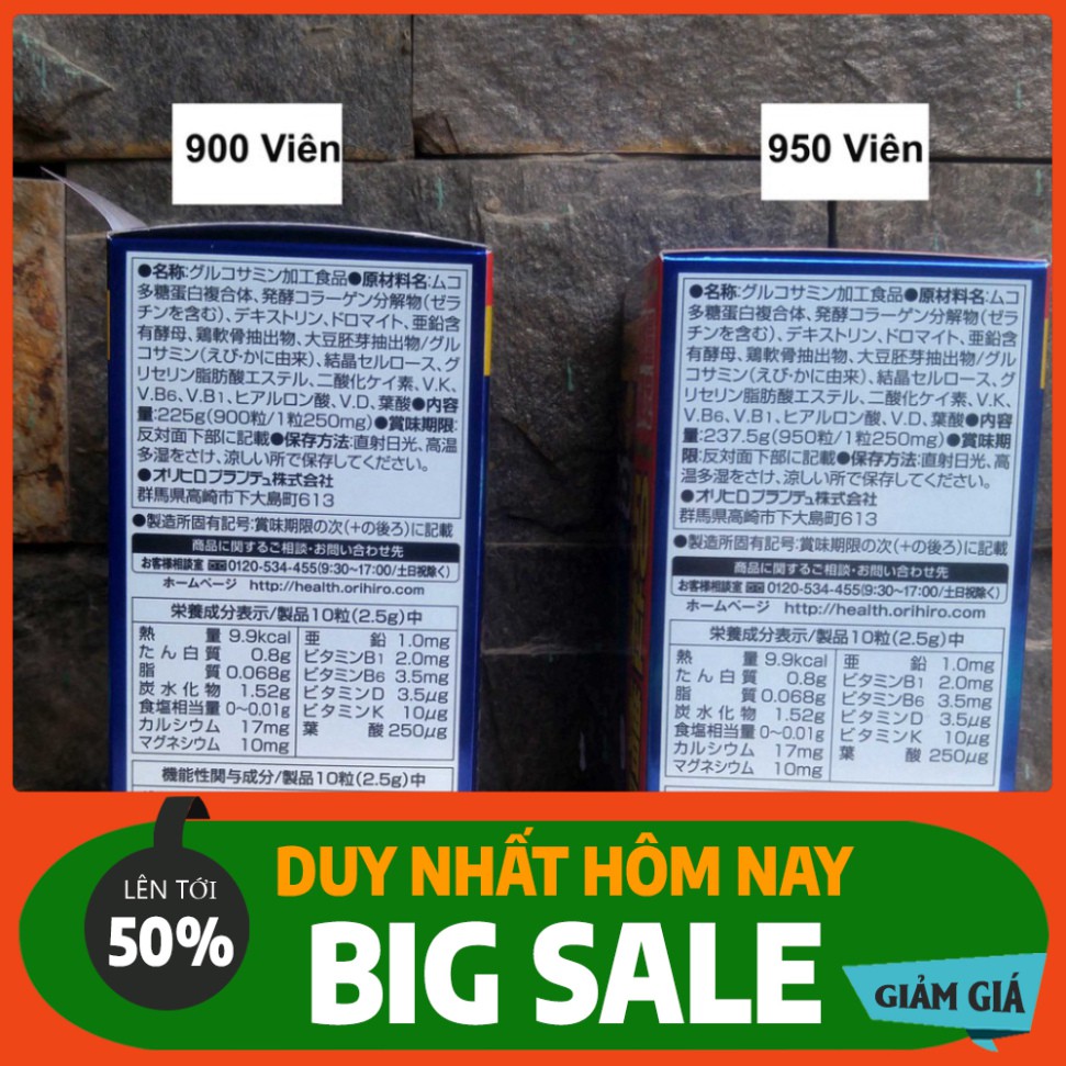 SALE GIÁ GỐC  Viên Uống Glucosamine Orihiro 1500mg Của Nhật 900 viên , 950 viên - Glucosamin 900 950 SALE GIÁ GỐC