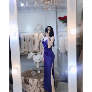 Váy ôm body hai dây dáng dài sẻ cao MSOF3