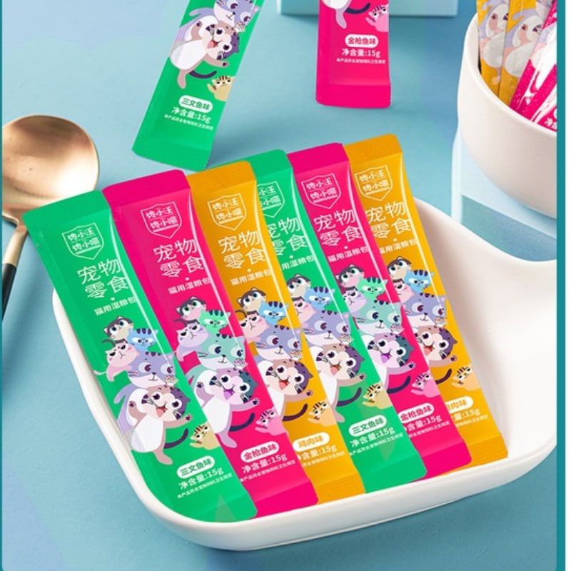 Súp thưởng cho mèo CIAO vị cá ngừ gà cá hồi - Soup thưởng cho mèo thú cưng màu xanh hồng vàng - Thanh 15g