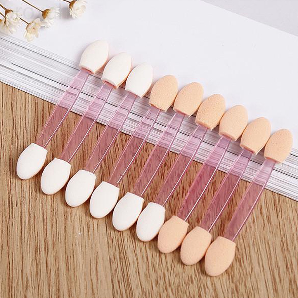 [Hàng mới về] Set 10 cọ đánh phấn mắt hai đầu hình oval bằng chất liệu bọt biển màu sắc ngẫu nhiên