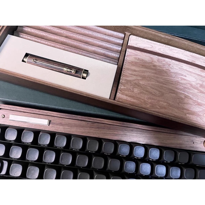 Bàn phím cơ không dây bluetooth Lofree DoubleHalf phiên bản gỗ cao cấp chính hãng,yellow switch