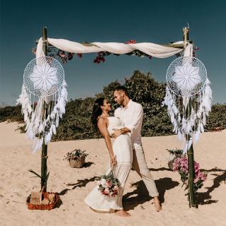 Dreamcatcher Đính Lông Vũ Treo Tường Trang Trí
