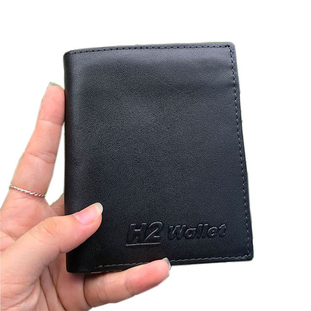 Ví nam H2 Wallet da bò Nappa 100% - bóp đứng nam Sang Trọng - Đẳng Cấp.