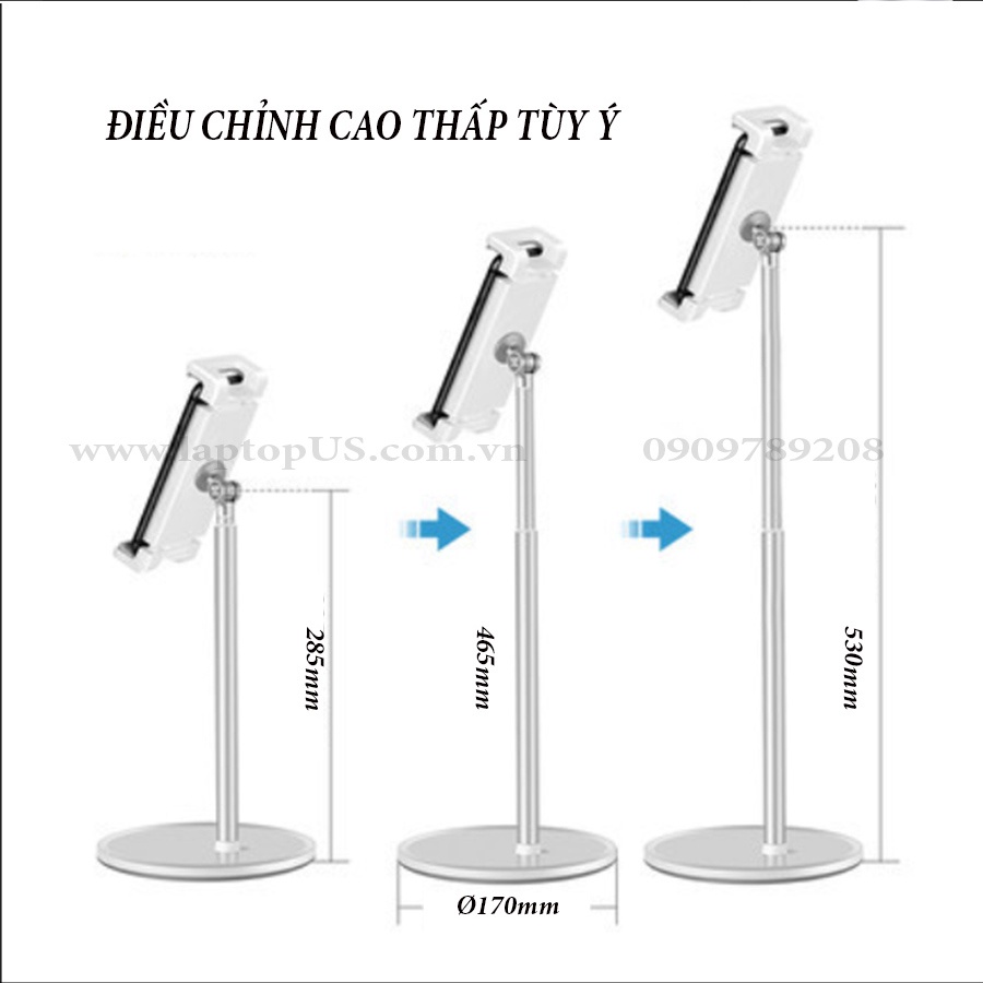 Giá Đỡ Ipad Điện Thoại Điều Chỉnh Độ Cao (4H)