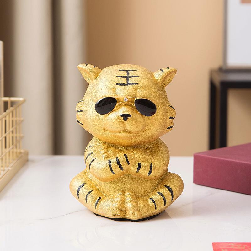 Ống Heo Tiết Kiệm Bằng Gốm Hình Chú Hổ Màu Vàng 2022 Sáng Tạo Làm Quà Tặng Năm Mới Cho Bé