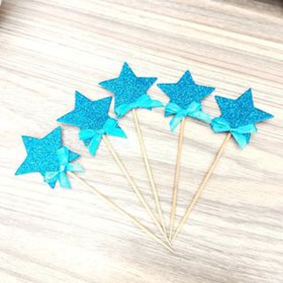 Ngôi sao nhũ trang trí bánh sinh nhật, topper cắm bánh, topper cake