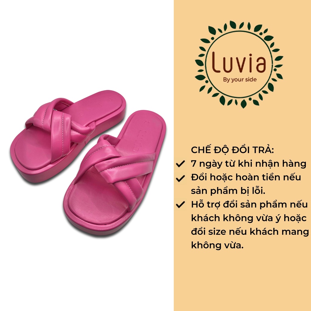 Dép cao gót 7 phân quai mảnh đế vuông 2 dây thời trang Luvia 74CG