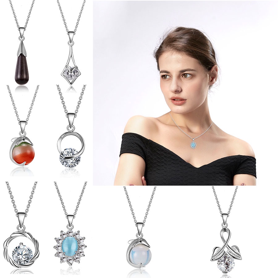 Vòng cổ RINHOO FRIENDSHIP mặt tùy chọn khảm đá thời trang