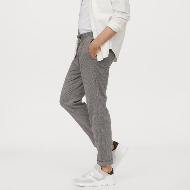 H&M Man Jogger kẻ xám