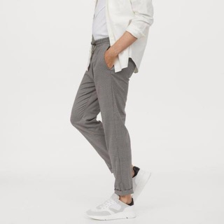 H&m man jogger kẻ xám