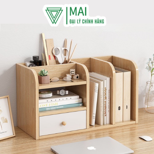 [Mã 55LIFESALE giảm 10% đơn 99K] Kệ sách để bàn, giá sách kết hợp ngăn kéo tiện dụng - GP176