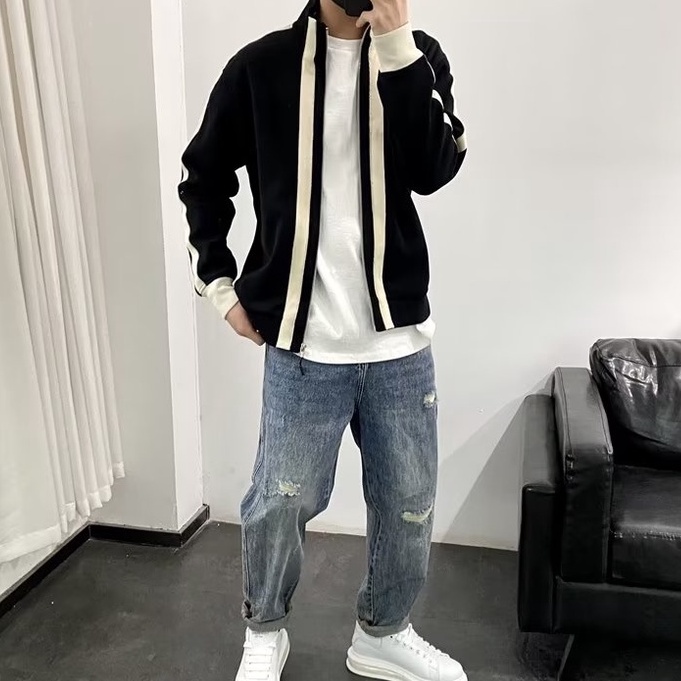 Áo Khoác Thể Thao Cổ Đứng Phối Màu Tương Phản Phong Cách Hàn Quốc 2023 Cho Nam simple áo khoác bóng chày fashion áo khoác jacket nam