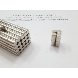 Nam châm viên 6x10mm trắng đất hiếm