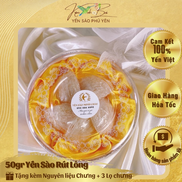 50g Yến Sào Rút Lông Nguyên tổ !  lọ chưng yến + nguyên liệu chưng Cung Đình!