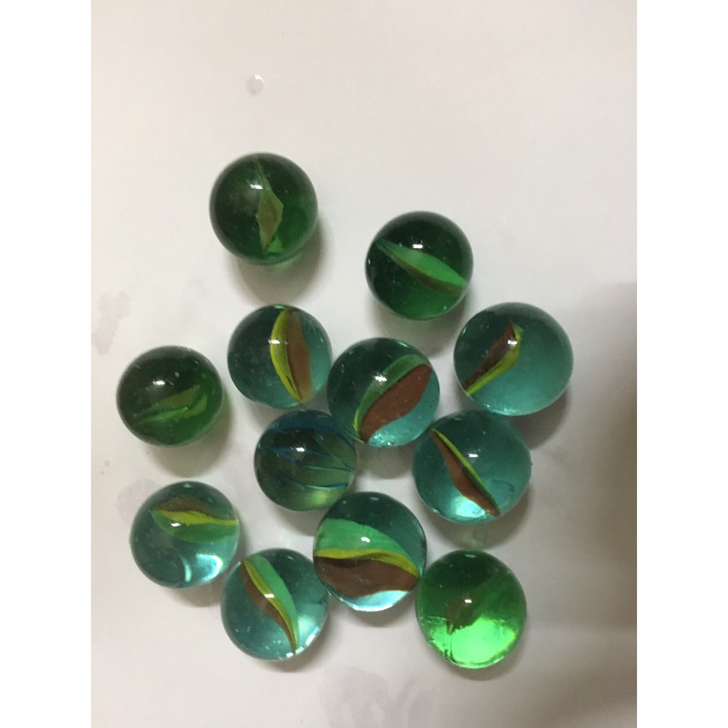 Bi ve thuỷ tinh Loại to khế 3 màu bộ 10,20 viên đường kính 24mm