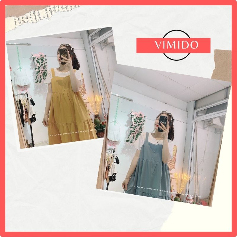 Đầm yếm bầu 2 dây hở lưng dáng maxi cổ yếm suông dài VIMIDO | BigBuy360 - bigbuy360.vn