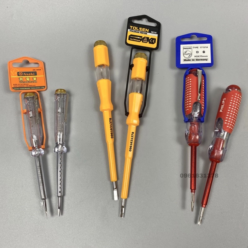 Bút thử điện STANLEY, TOLSEN, ASAKI, bút thử điện 2 đầu