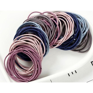 Set 100 dây thun cột tóc mix 5 màu kèm túi zip