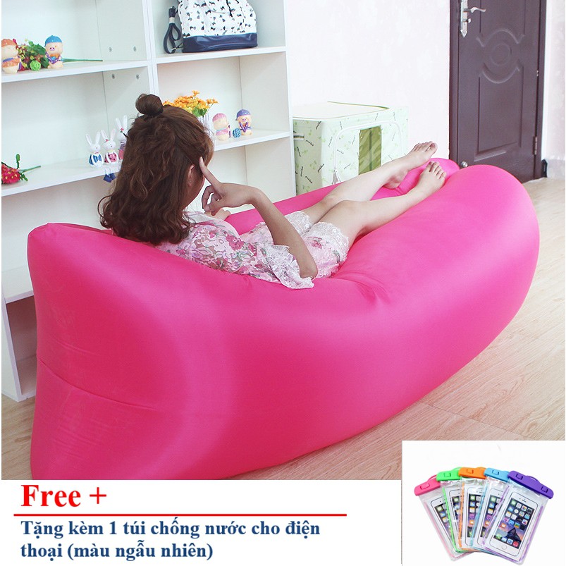 Giường đệm hơi phao du lịch đi biển PH8001 tặng kèm túi chống nước điện thoại