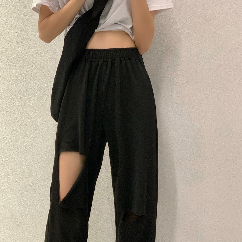 Quần Dài Nữ Lưng Cao Ống Rộng Rách Gối Thời Trang Hè 2021 | BigBuy360 - bigbuy360.vn