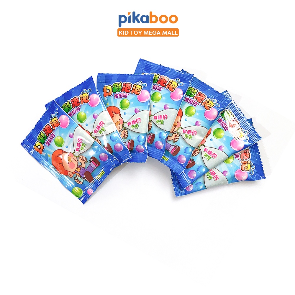 Nước pha bong bóng xà phòng 10ml Pikaboo chuyên biệt, dung dịch cho đồ chơi bắn bong bóng lên nhiều màu đẹp bay cao