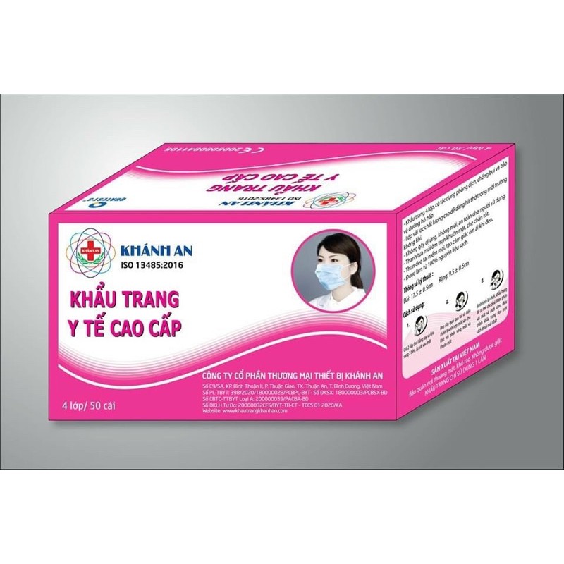 [GIÁ SỈ] KHẨU TRANG Y TẾ KHÁNH AN 4 LỚP - LOẠI 1 (KHÔNG XÙ LÔNG) - KHÁNG KHUẨN - HỘP 50 Cái | BigBuy360 - bigbuy360.vn